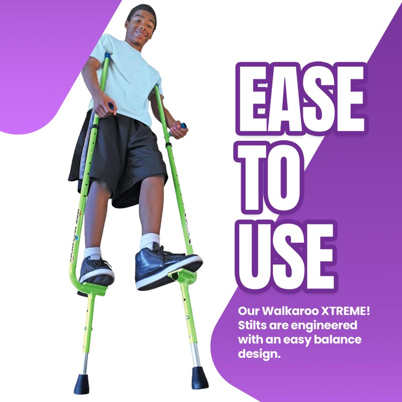 Geospace جيوسبايس واكارoo القابلة للتعديل ستيل ستيليت للأطفال - رافعات عمودية للعب الداخلي/الخارجي، تمارين، ستيل ستيليت للبالغين - حتى 250 رطل، ستيليت للمشي قابلة للتعديل في الارتفاع، ستيليت للأطفال - أخضر - Image 5